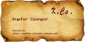 Kupfer Csongor névjegykártya